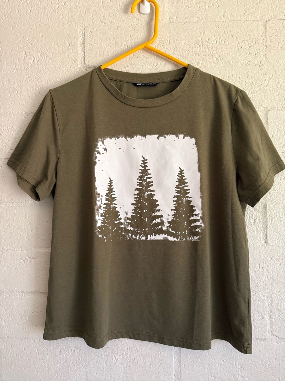 SHEIN Olive Green Tree Tee